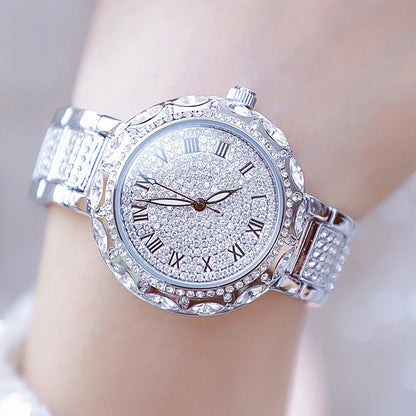 Rhinestone Women Watches Stainless Steel Crystal Ladies Quartz Watch Women Dress Clock Dropshiping montre femme