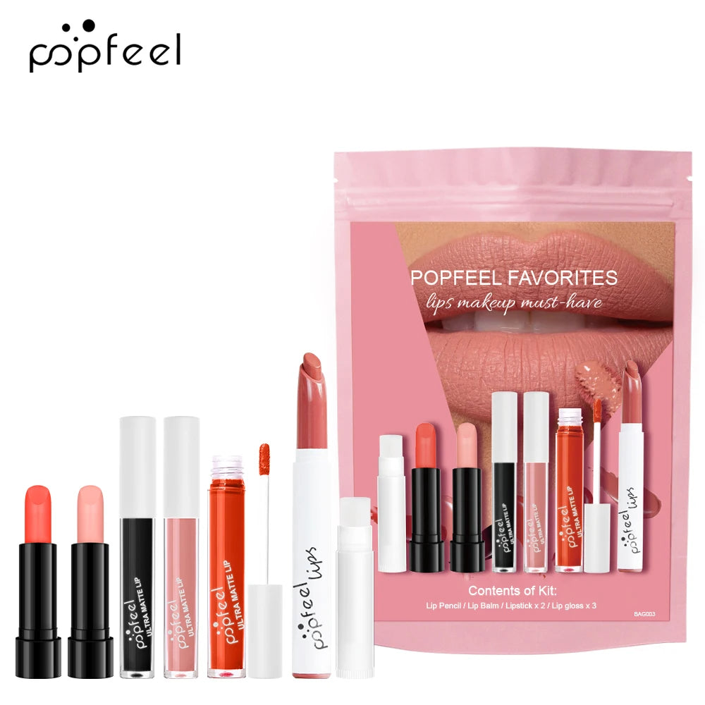 POPFEEL Favorites Kit Mini Makeup Kit, Mini Eye Makeup Kit, Mini Lip Makeup Kit, Eyeshadow Eyeliner Lipgolss