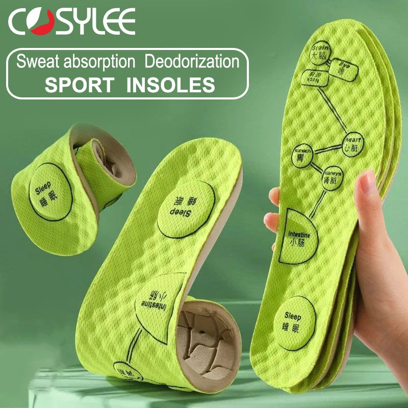 Foot Acupressure Insoles For Shoes Sole Sweat absorbing Deodorant Insole Breathable Running Insoles For Feet