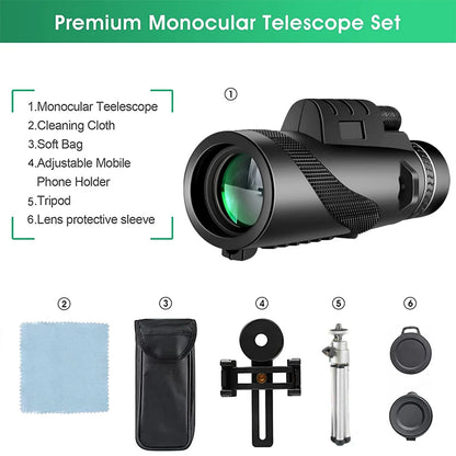 80x100 Portable Zoom HD 5000M Telescope Folding Long Distance Mini Powerful Telescope for Hunting Sports Outdoor Camping Travel