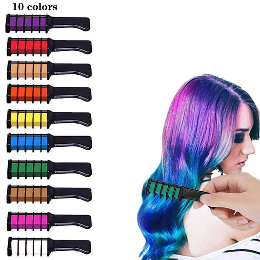 1pc Hair Color Chalk Temporary Color Wax For Hair Cover Fashion Design Crayons White Hair Dye Shampoo Chalk Hairs Coloring Comb