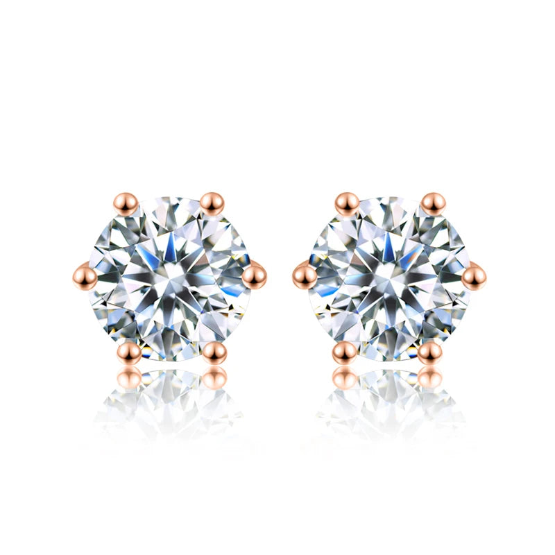 DW 0.5ct-2ct D Color Certified Moissanite Stud Earrings