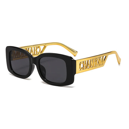 Fashion Fishing Sunglasses Male Female Black Frame Letter Palm Hip-hop Trend Brand High-end Sense Sunglasses Travel Sunglasses