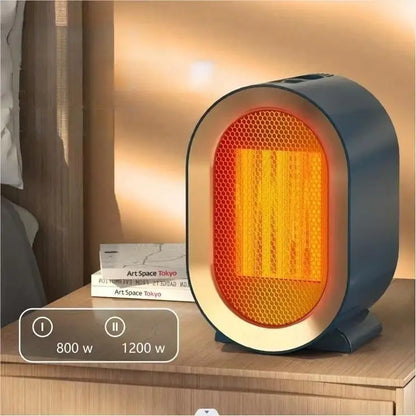 Portable Electric Heater Room Heating Stove Mini Household Radiator Remote Warmer Machine For Winter Desktop Heaters 1200W