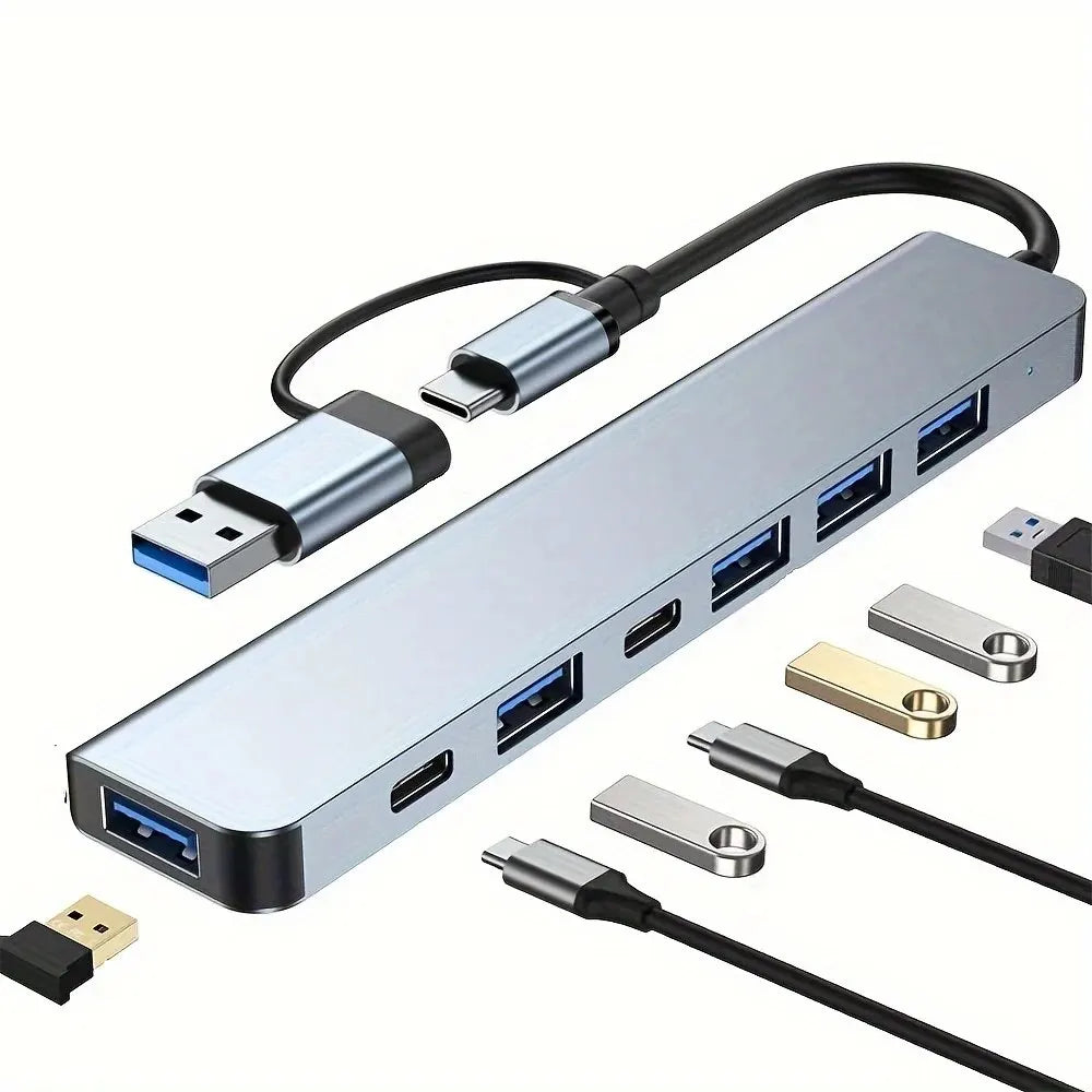 USB C Hub USB Hub 3.0, VIENON Aluminum 7 in 1 USB Extender, USB Splitter with 1 X USB 3.0, 4 X USB 2.0 and 2 X USB C Ports