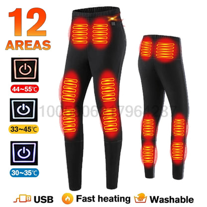 Winter Heated Underwear Set Women Men USB Electric Heating Jacket Winter Sports Thermal Underwear Electric Heated Equipment