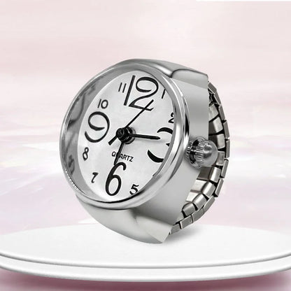 New Ring Watch Hot Selling Creative Circular Dial Alloy Shell Finger Couple Men And Women