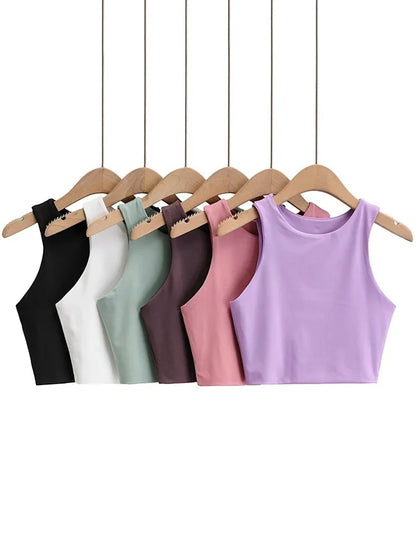 Summer Fashion Women Sexy Slim Tops O-neck Sleeveless Double Nylon Ladies Good Quality Tank Tops 6 Colors