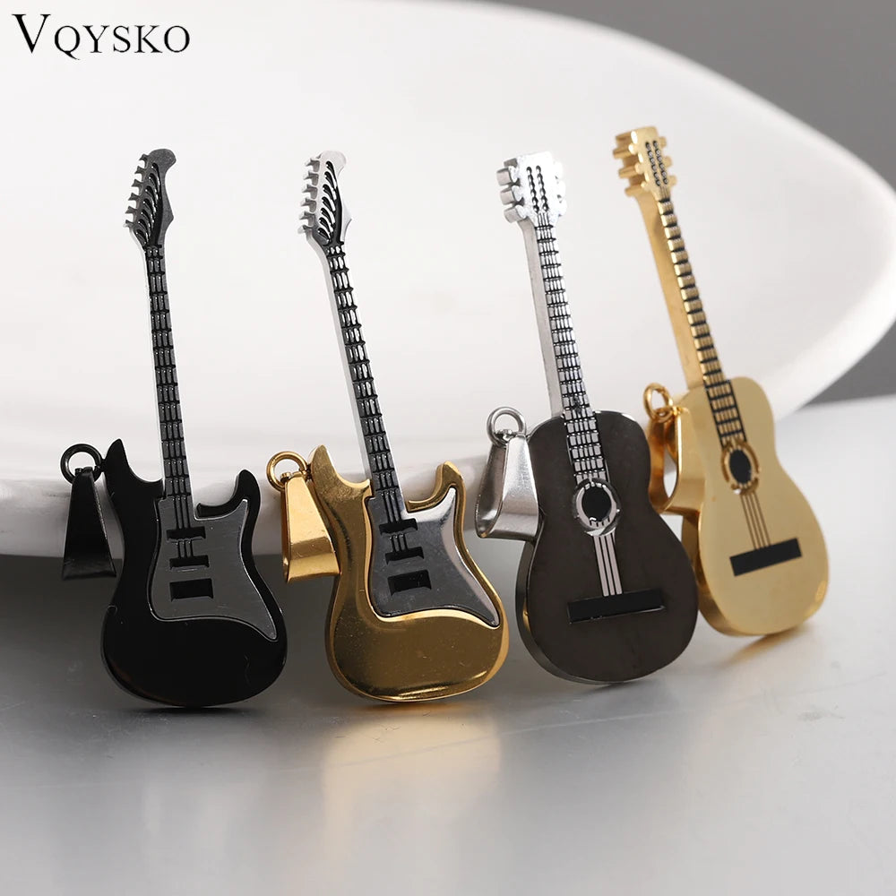 VQYSKO Personalized Electric Guitar Charm Necklace Music Jewelry  Player Gifts Lover & Teacher Best Friend