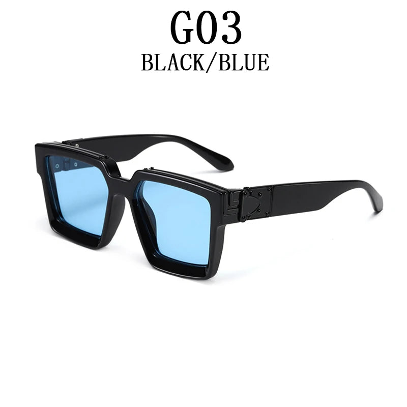 Millionaire Sunglasses For Men Vintage Square Fashion Glasses Luxury Retro Sunglasses Women Trending Punk Gafas De Sol Lentes