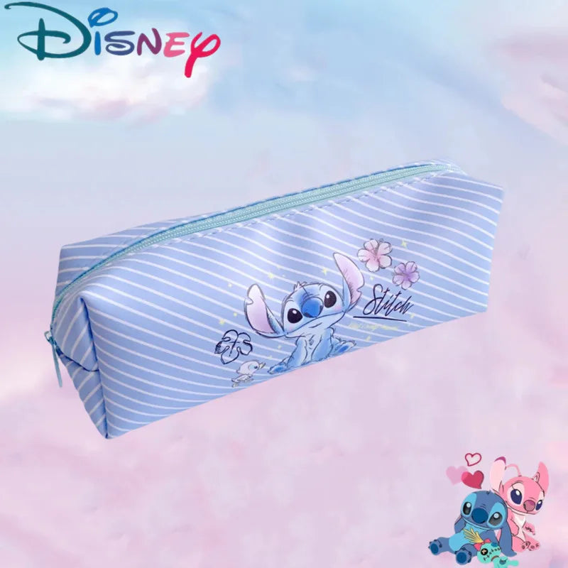 Disney Stitch Anime Pencil Case Stitch Print Pen Bag  Cartoon Students Storage Bag Stationery kids Toy Student Christmars Gift