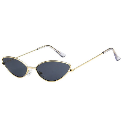 Sexy Small Frame Cat Eye Women's Sunglasses 2024 New Trendy Metal Sun Glasses Female Retro Shades Ladies Alloy Fashion Eyewear