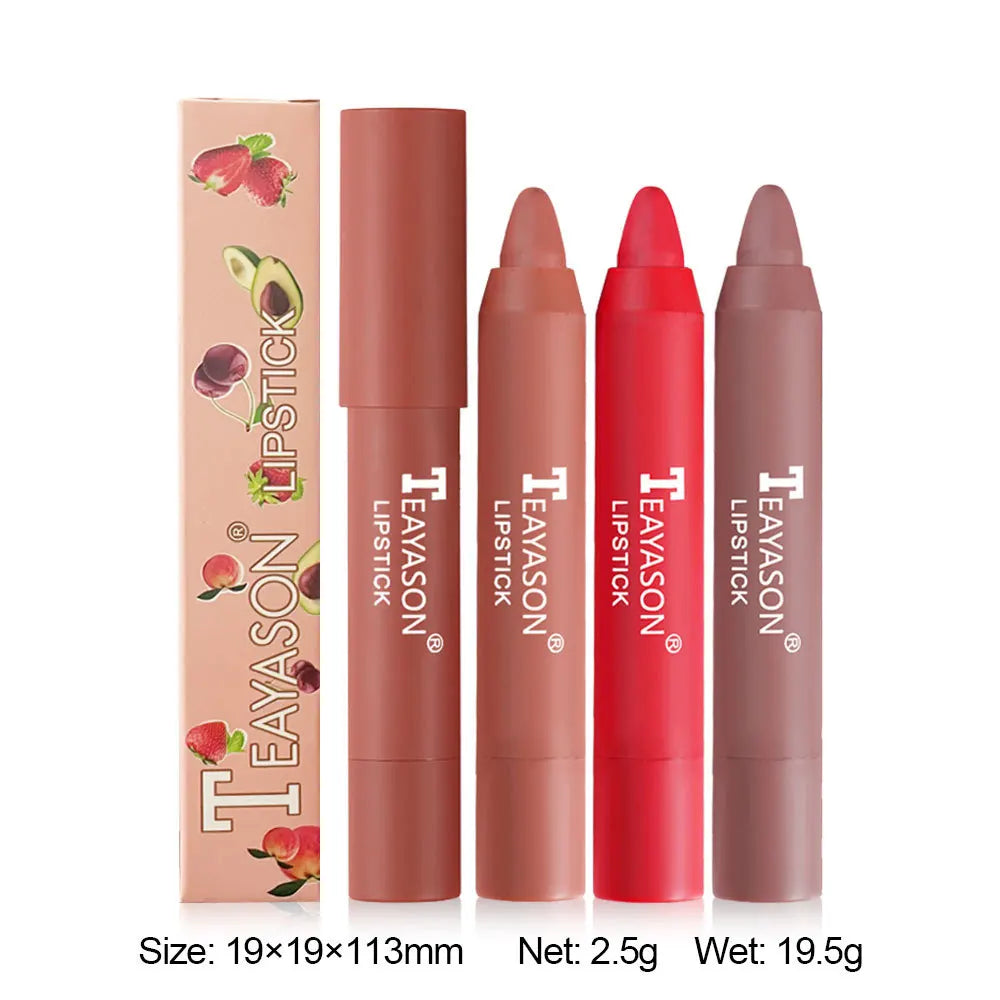 Nude Velvet Matte Lipstick Long Lasting Waterproof Color Rendering Non-stick Cup Lipstick Pens Lips Liner Pencil Woman Cosmetics