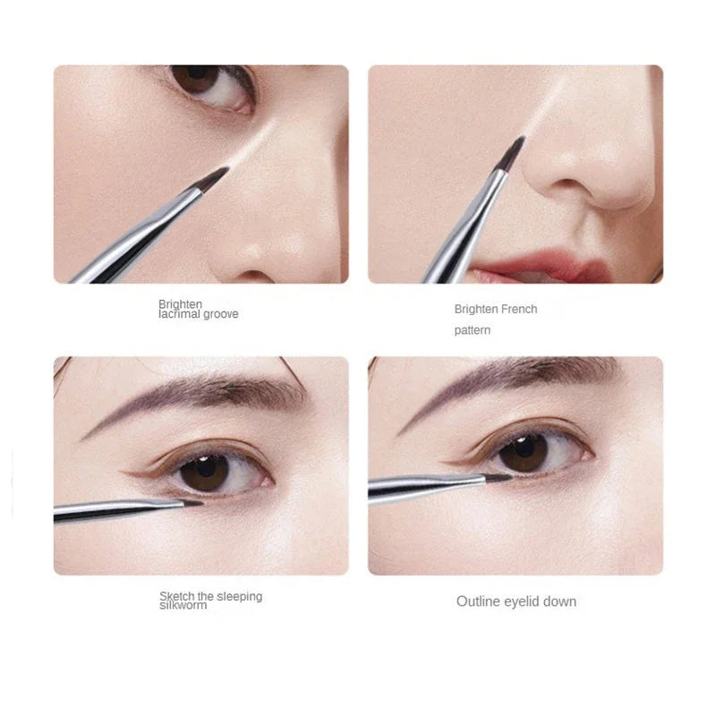 CNKESS  2/5Pc Upgrade Blade Eyeliner Brush Ultra Thin Fine Angle Flat Eyebrow Brush Under The Eyes Place Precise Detail Brush