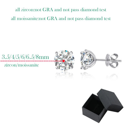 0.2-2CT GRA Certified Moissanite Stud Earrings