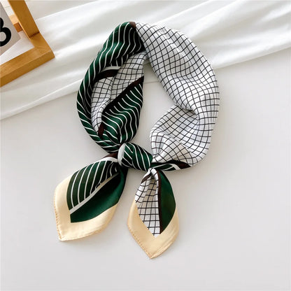 2023 New Print Silk Satin Headkerchief Women Luxury Design Neck Tie Scarf Female Hair Hand Wrist Foulard Shawl Hijab Bandana