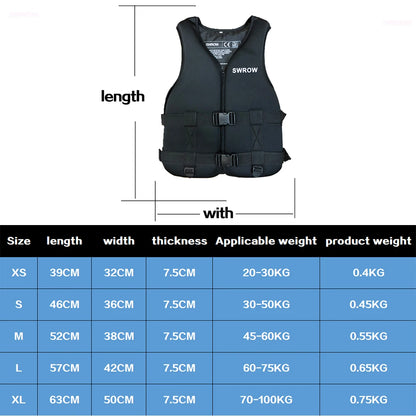 SWROW Professional Life Jacket Buoyancy Suit Portable Fishing Vests Waterproof Sea Fishing Adjustable Vest Outdoor Sports