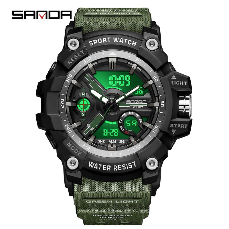 2024 Sports Digital Watches Men Dual Display Watches Quartz Waterproof Wristwatch Quartz Male Clcok Watch For relogio masculino