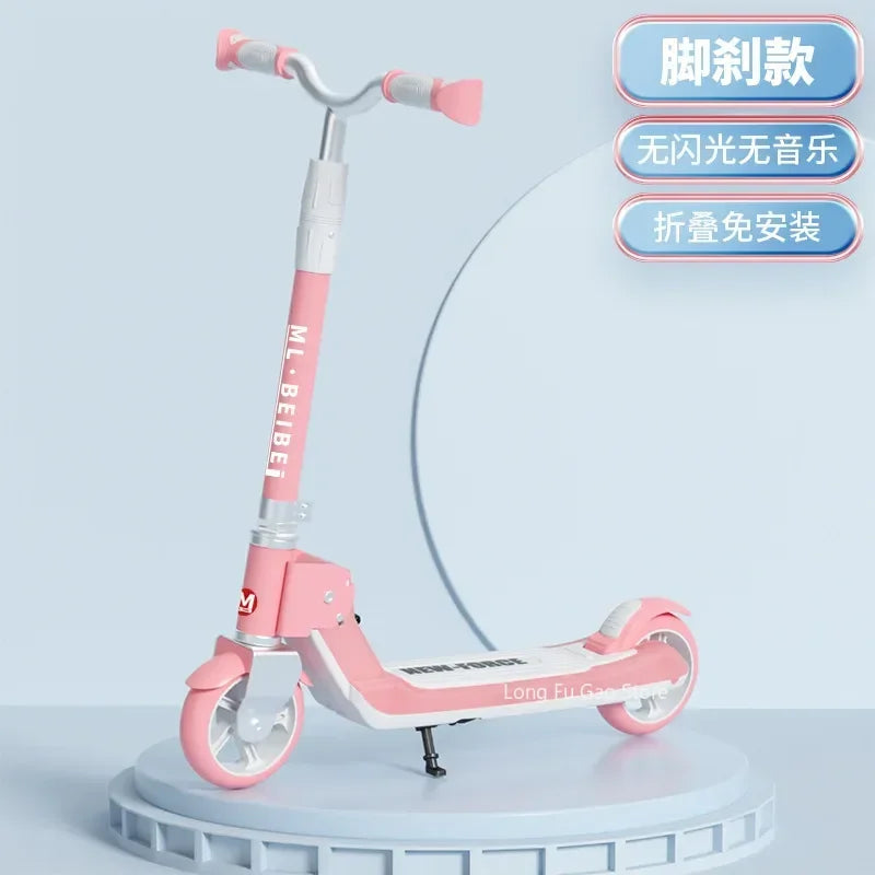 Scooter for children aged 6-10 to 12, adult boys and girls, two wheeled folding pedal sliding roller coaster