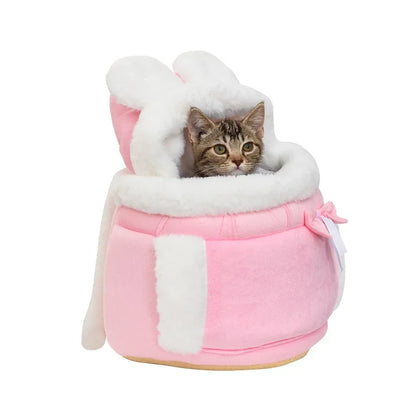 Pet Carrier Bag Small Cat Dogs Backpack Winter Warm Soft Plush Carring Pets Cage Walking Outdoor Travel Kitten Hanging Chest Bag