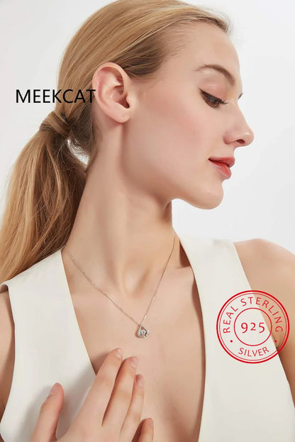 Dance Moissanite Necklace For Women Wedding Engagement 925 Sterling Silver Chain With Water Drop Diamond Pendant Female Choker