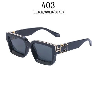 Millionaire Sunglasses For Men Vintage Square Fashion Glasses Luxury Retro Sunglasses Women Trending Punk Gafas De Sol Lentes