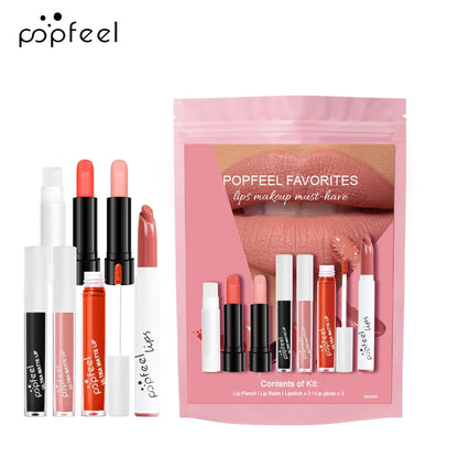 POPFEEL Favorites Kit Mini Makeup Kit, Mini Eye Makeup Kit, Mini Lip Makeup Kit, Eyeshadow Eyeliner Lipgolss