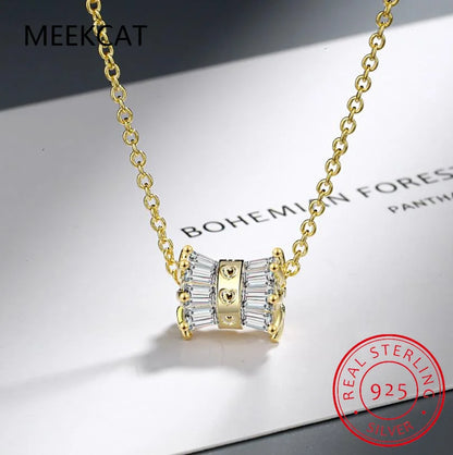 1.6cttw D Color Moissanite Necklace Pendant for Women S925 Silver 3mm Full Diamond Ball-shaped Neck Chain Charm Jewelry