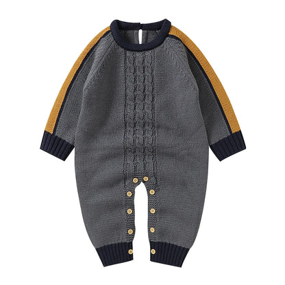 Winter Warm Knitted Baby Rompers & Shoes + Gloves