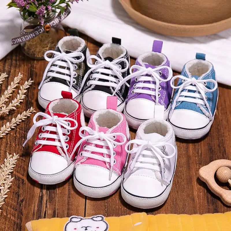 KIDSUN Baby Shoes Canvas Sneakers Newborn Multicolor Baby Boy Girl First Walker Shoes Infant Toddler Anti-slip Baby Sports Shoes