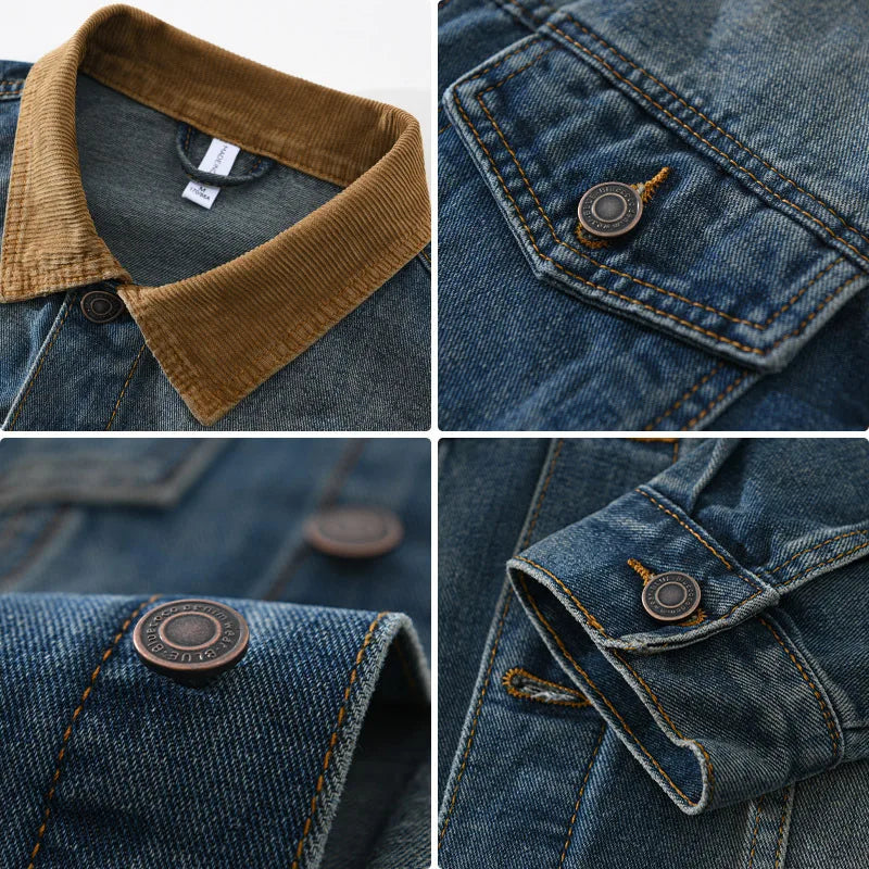 Patchwork Denim Jackets for Men