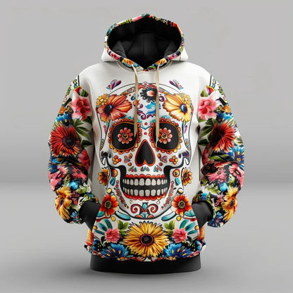 2024 Autumn 5XL Mexican Traditional Retro Style 3D Digital Printed Large Size Sportswear Men's Street Hoodie Long Sleeve Hoodie