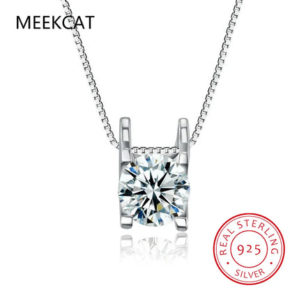 Real Moissanite Square Pendant Necklace D Color VVS1 Lab Diamonds 925 Sterling Silver for Women Wedding Fine Jewelry PE032