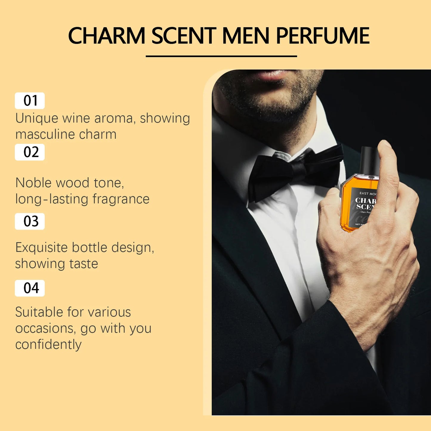 Men Sandalwood Perfume Spray Flirting Pheromone Non-stimulation Long Lasting Scent Romance Date Attract Women Fragrance Perfumes