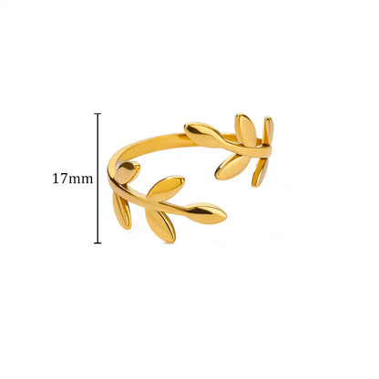 Stainless Steel Leaves Ring for Women Gold Color Shell Starfish Rose Moon Wedding Ring Trend Summer Beach Jewelry Accessories