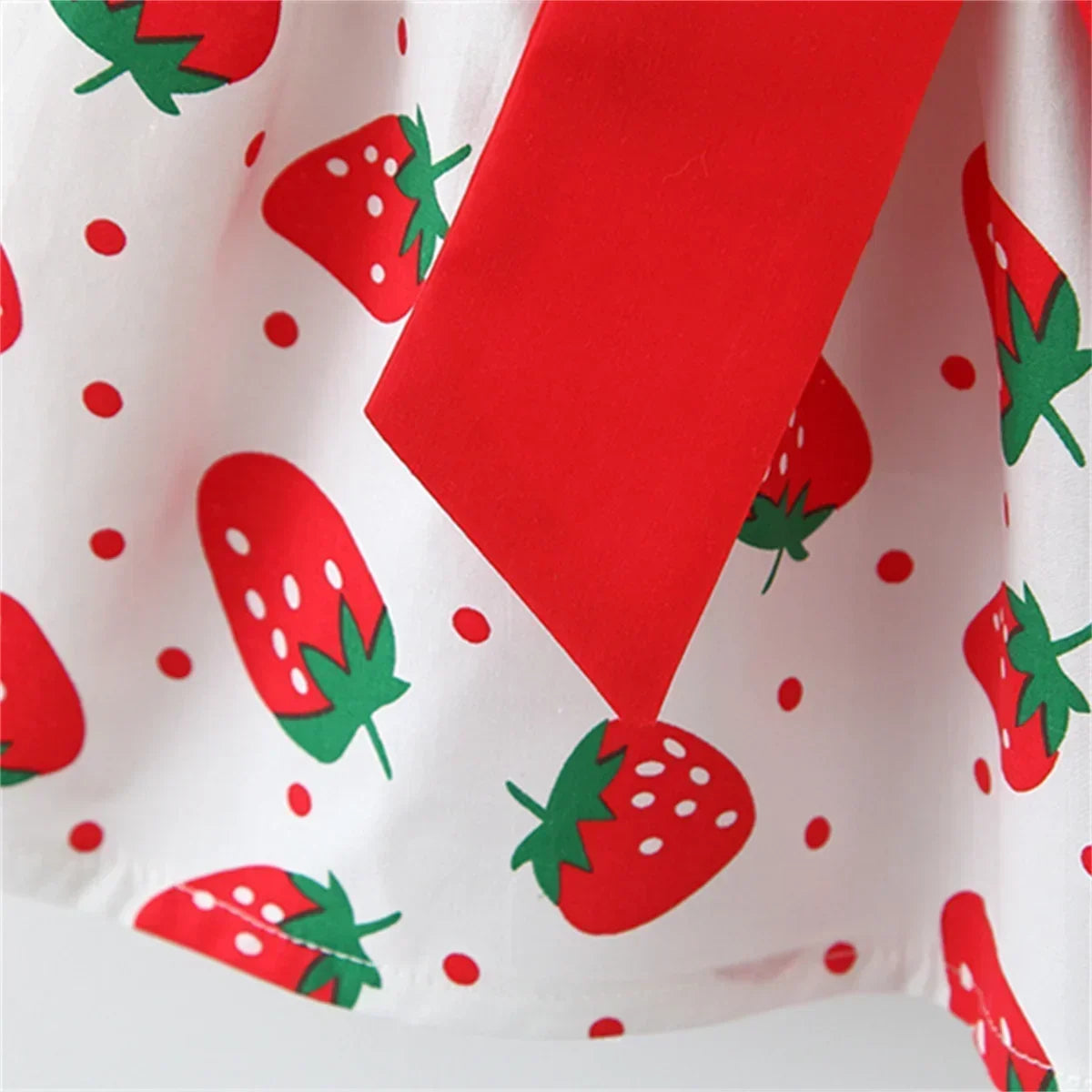 2Pcs/Set Summer Toddler Girls Dress Sweet Bow Strawberry Sleeveless Baby Clothes Suit Princess Party Children Costume 0 To 3 Y