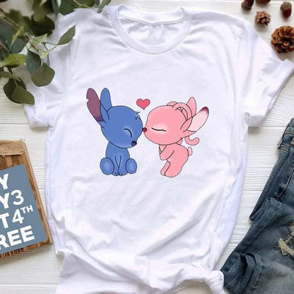 stitch T Shirt Women Summer Tops Cartoon