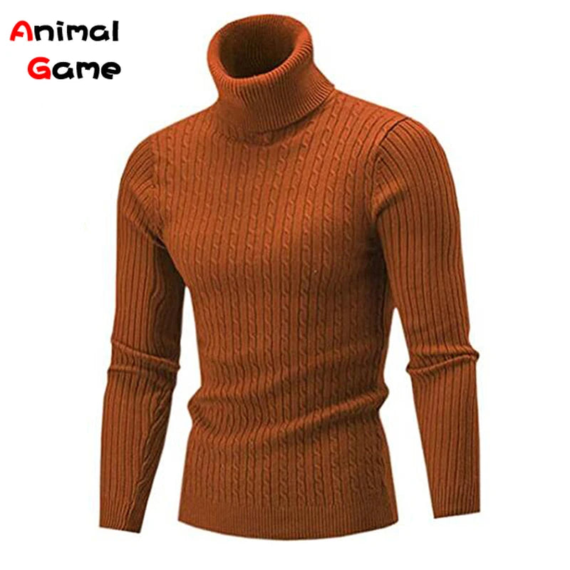 New Winter Warm Turtleneck Sweater Casual Men's Rollneck Warm Knitted Sweater Keep Warm Men Jumper  Knit Woolen Sweater