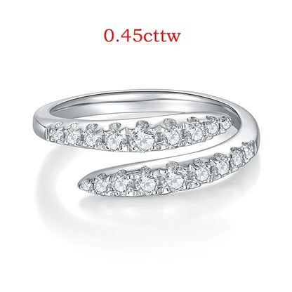 10 Gems Full Moissanite Rings Sparkling Flawless S925 Sterling Silver Jewelry