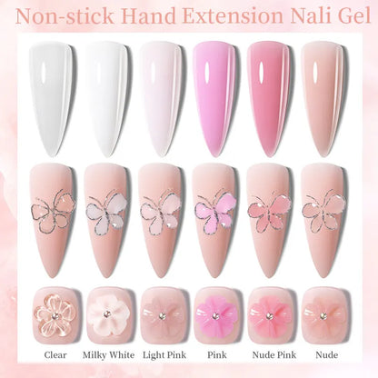 LILYCUTE 8ML Clear White Pink Non Stick Hand Solid Extension Gel Nail Polish