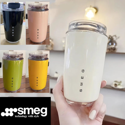 SMEG 240ML 5Colors Coffee Beverage Cup Travel Portable Drinking Cup Stainless Steel Vacuum Leak proof Coffee Thermos