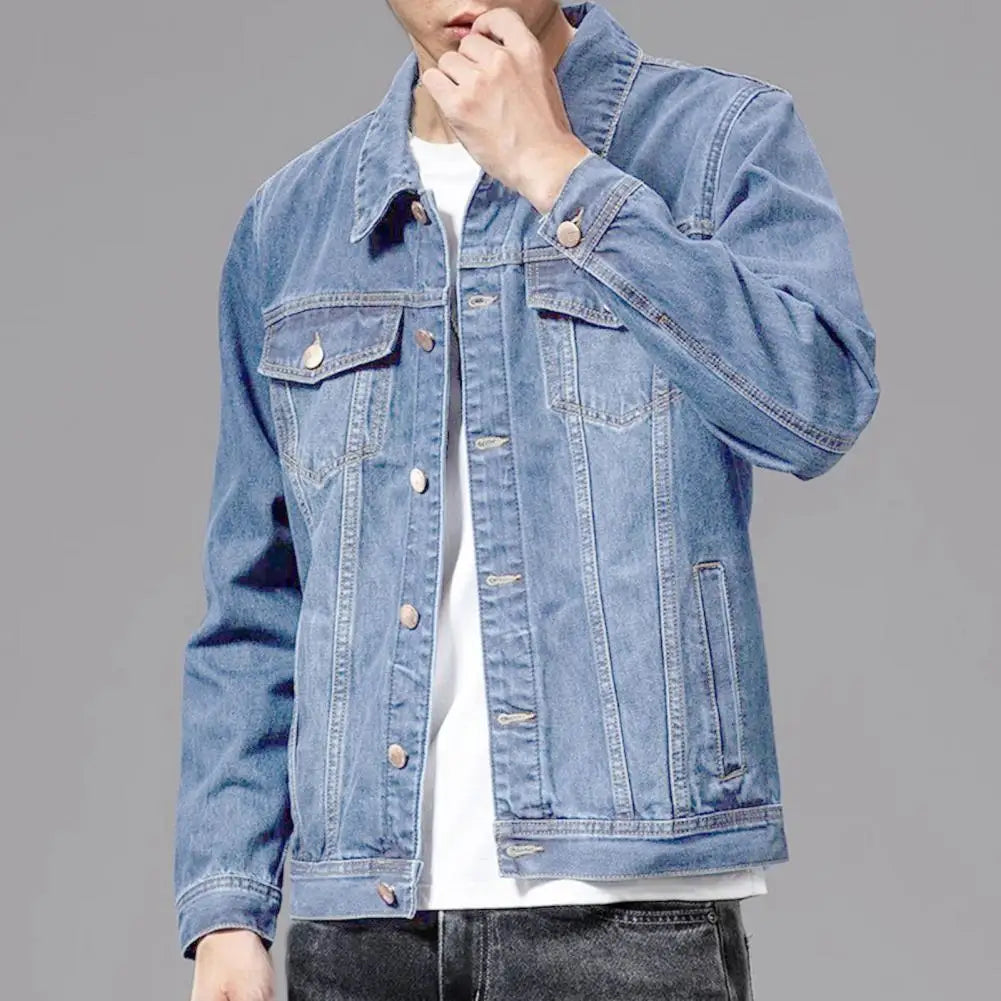 Men's Casual Cotton Denim Jeans Coat