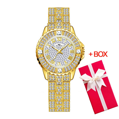 Women Watches 2024 Gold Ladies Wrist Watches Luxury Brand Top Rhinestone Women's Bracelet Watches Female Clock Relogio Feminino