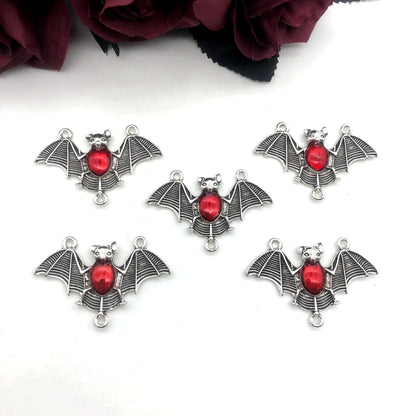 5pcs/lot Enamel Bat Choker Pendants, for Findings Charms Jewelry Making Diy Necklace Aesthetic Accessories Handmade Crafts 29x44