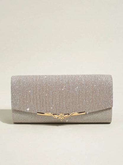 Clutch Purse Evening Bag for Women, Glitter Evening Envelope Handbag With Detachable Chain for Wedding and Party