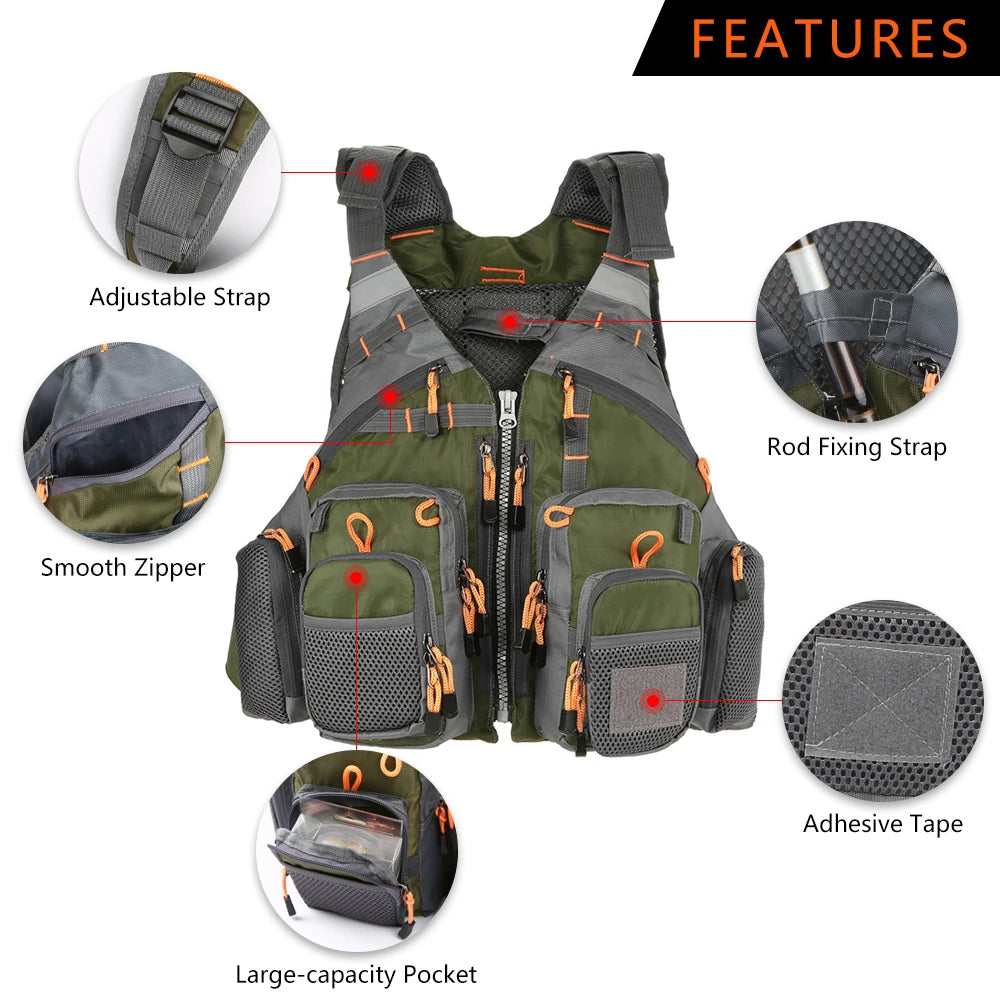 Lixada Padded Fishing Life Vest 209lb Bearing Life Safety Jacket Swimming Sailing Waistcoat Vest Floatation Floating Device