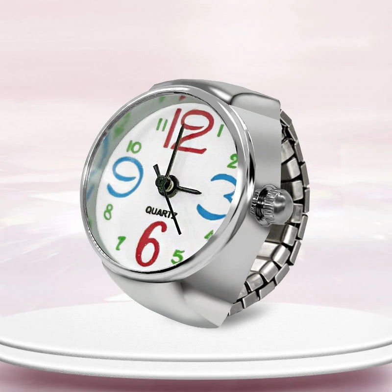 New Ring Watch Hot Selling Creative Circular Dial Alloy Shell Finger Couple Men And Women