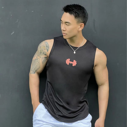 NEW Summer Fitness Sports Tank Top Men's Breathable Loose Fit Training Sleeveless T-shirt Quick Drying vest male Fitness tops