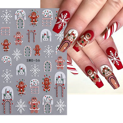 5D Christmas Ginger Man Nail Art Stickers