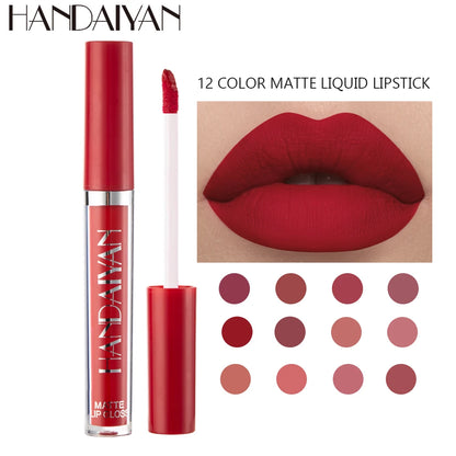 HANDAIYAN Matte Liquid Lipstick Long-Lasting Non-Stick Cup Not Fade Waterproof Lipgloss Women Makeup Cosmetics